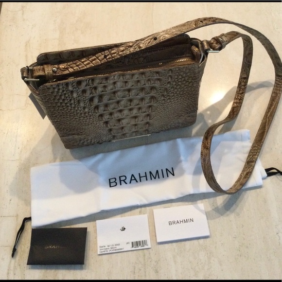Brahmin Carrie Crossbody Croc Embossed Leather Bag - Picture 10 of 16